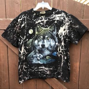❕SOLD❕Wolf Pack Acid Wash T-Shirt
